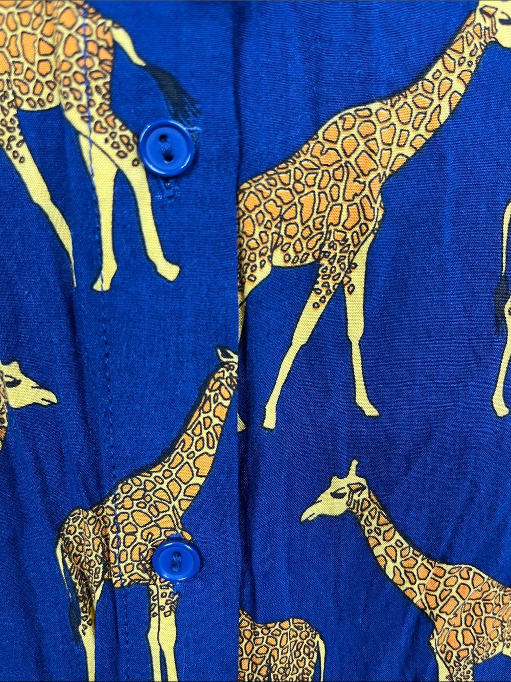 Sugar Hill Shirt Dress The Reva 10 Navy Gold Giraffe Print Belt 100% Viscose EUC - Picture 7 of 10